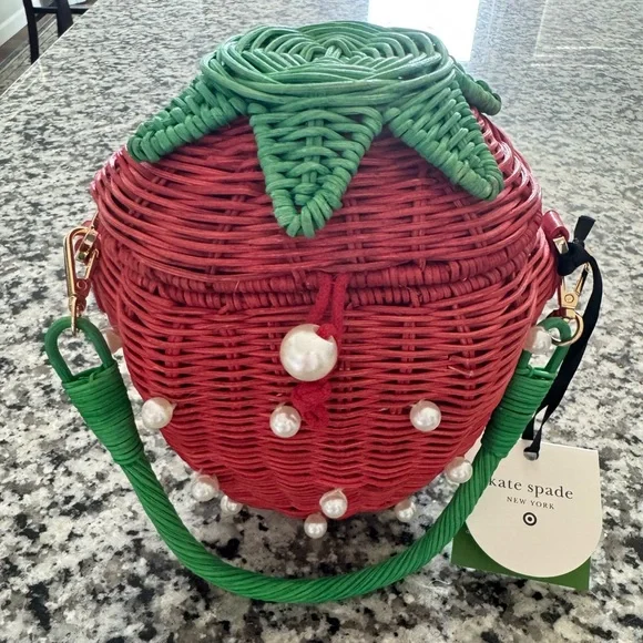Ready to ship! BNWT Kate Spade Red Strawberry Bag - Picture 5 of 10